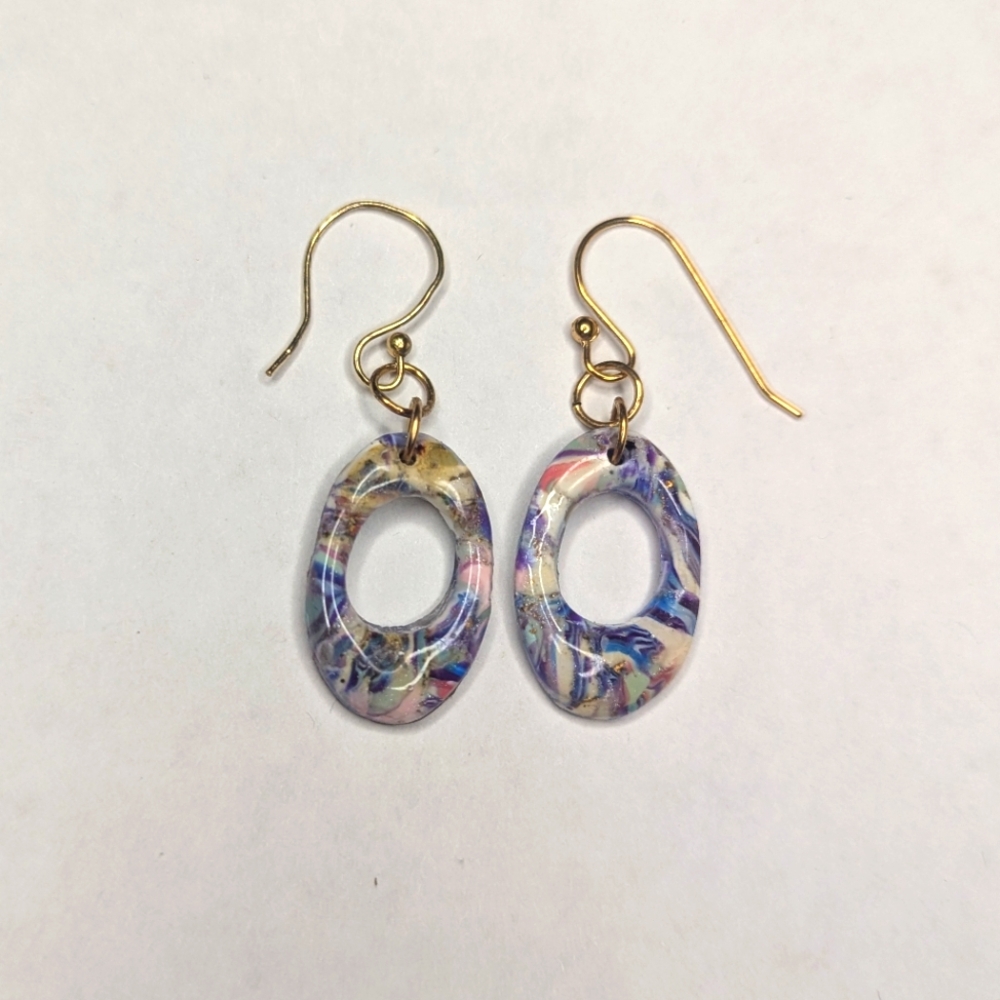 Blue Gold And White Earrings - Picture 9 of 11